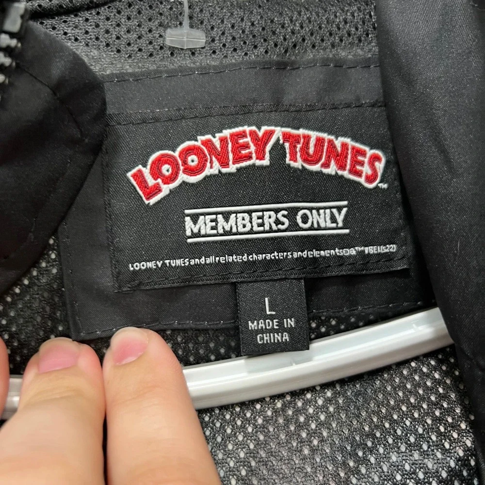 Looney Tunes Members‎ Only Jacket Large Hood Character Warner Brothers New Tags